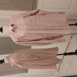 4/$60 Pink With Blue Stripes Dress Shirt - Size 16-36  (Fits Men - Small)